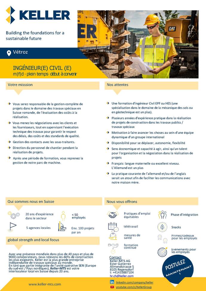 Stelleninserat Bauleiter Vétroz_FR