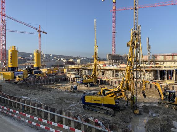 Keller-MTS Swiss Life Arena Herstellung einer Soilcrete Dichtsohle